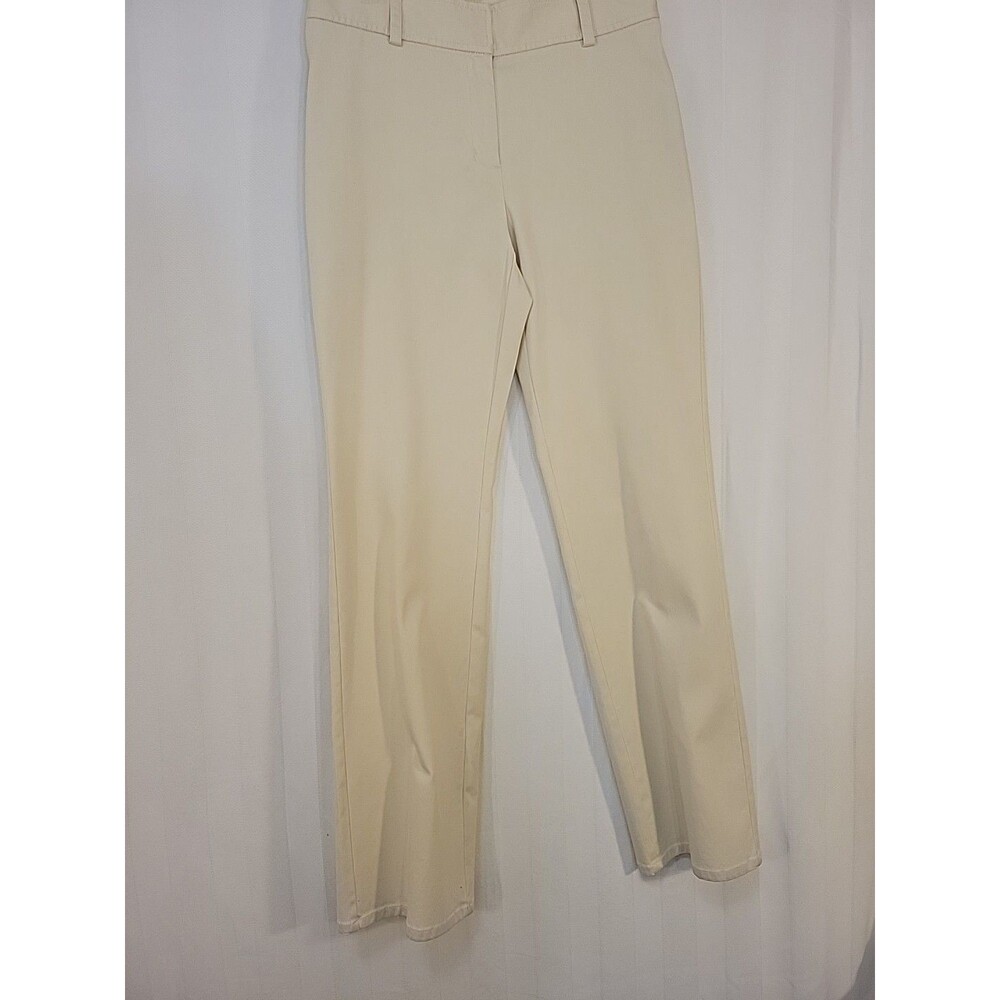 Susan Bristol Off White Pants womens Size 6 Straight Leg 2 Hook Safari  Nwt$ 79